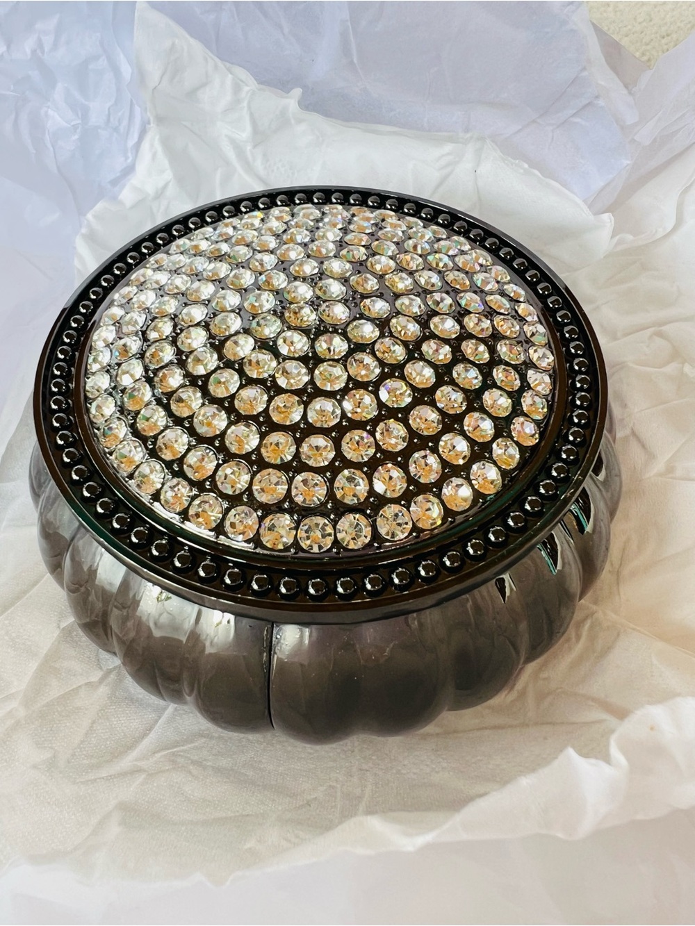 LORI GREINER SAFEKEEPER CRYSTAL RHINESTONE JEWELRY BOX NWT